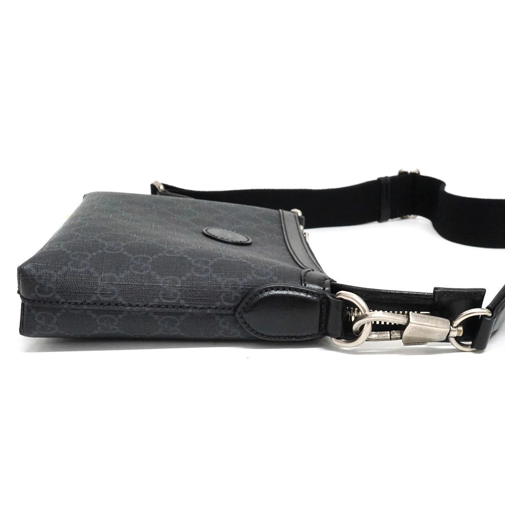 Gucci Black monogram leather Crossbody Supreme GG messenger bag